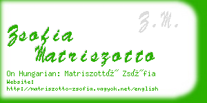 zsofia matriszotto business card